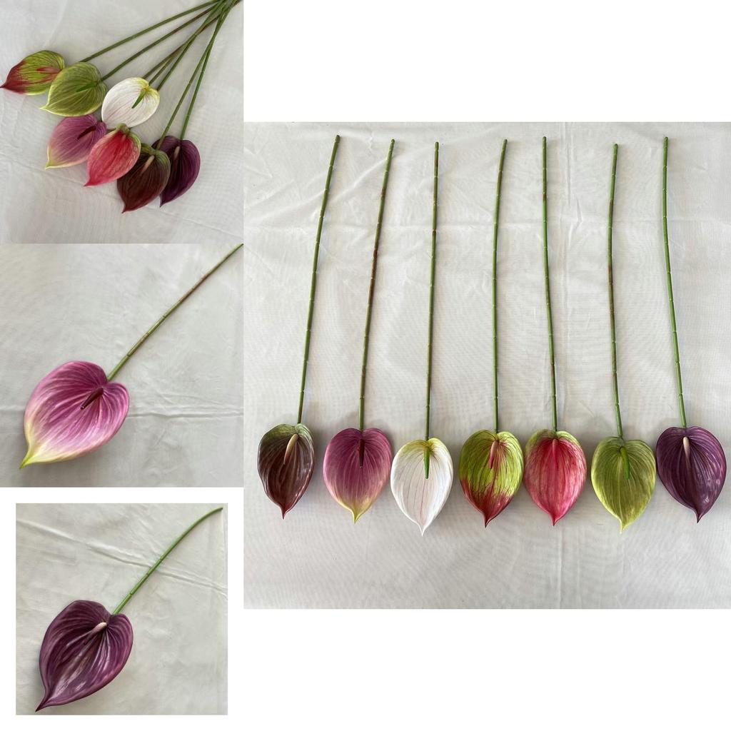 Faux Anthurium Plant Realistic Touch Indoor Outdoor Decoration For Photography Props