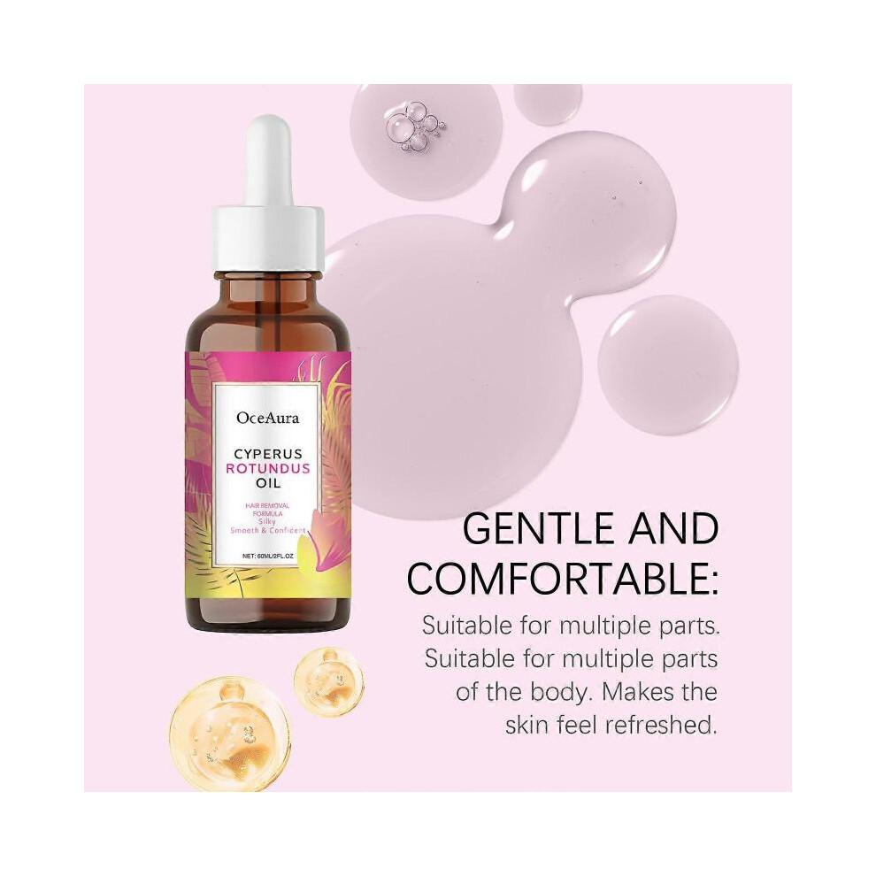 60ml Cyperus Rotundus Öl - 60ml Natürliches Cyperus Rotundus Öl zur Haarentfernung, Feuchtigkeitsspendendes & Beruhigendes Cyperus Öl zur Reduzierung des Körperhaarwuchses