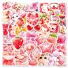 50 Cute Pink Mixed Graffiti Stickers Strawberry Unicorn Shells Waterproof Decorative Stickers