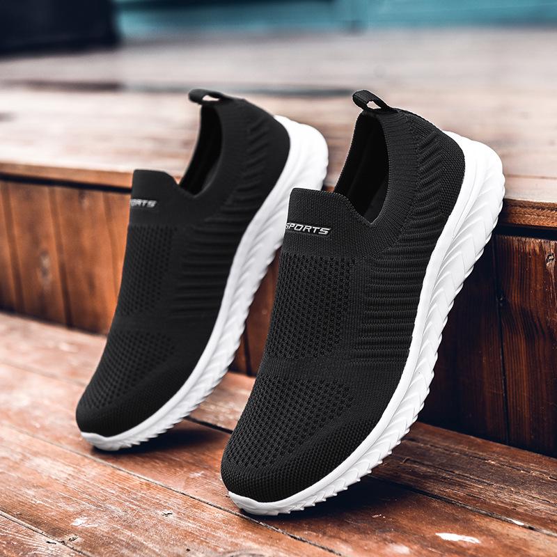 Fashion Men's Sneakers Lightweight Casual Shoes Mesh Soft Vulcanize Shoes Outdoor Fashion Couple Loafers Slip-on Plus Size Running Shoes