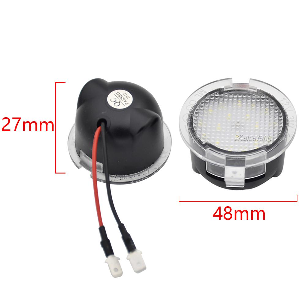 2Pcs Canbus No Error LED Side Mirror Puddle Lights For Ford F150 Mondeo Mk5 Mustang Edge Explorer Expedition Flex 6000K White Dome Lights 6