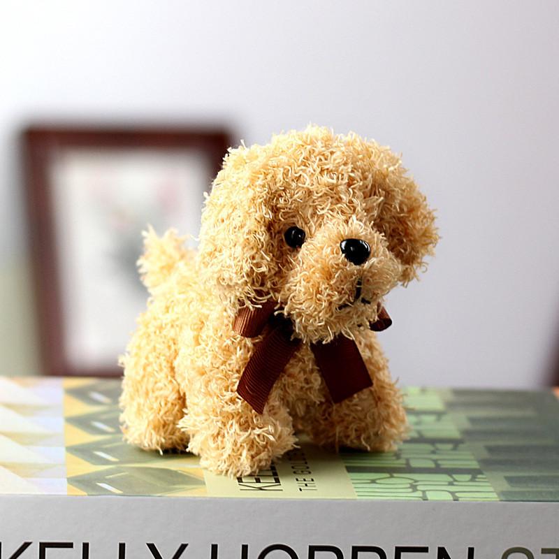 Adorable Teddy Dog Plush Keychain Miniature Stuffed Animal Bag Accessory 12cm