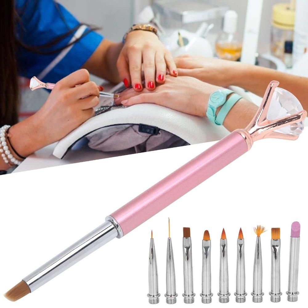 1 x Pen 10 x Pen Head Detachable Gel Pen Detachable Nail Art Brush Home And Salon Manicure