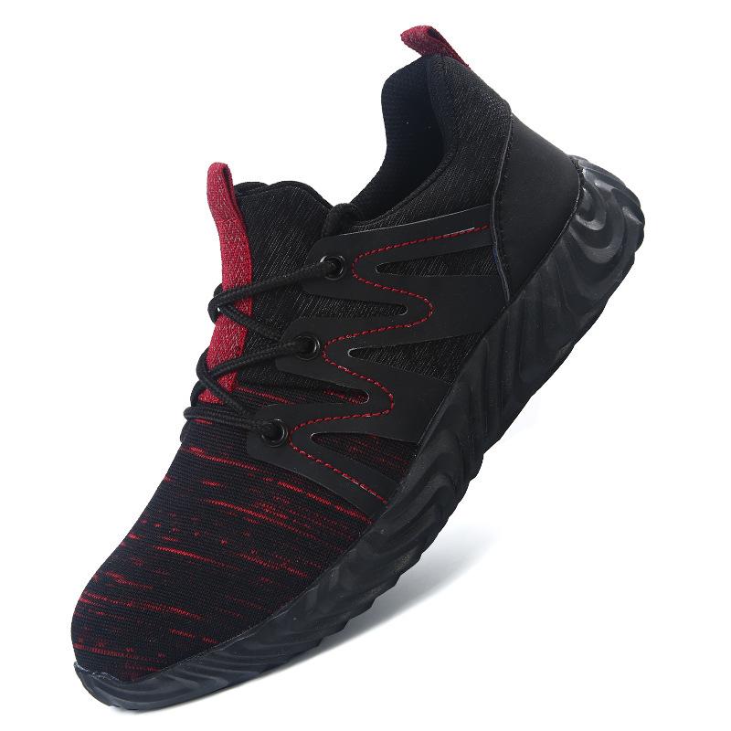 

Бордюрные дышащие защитные ботинки Fly Woven Surface для мужчин, большого размера, повседневные, спортивные, износостойкие, среднего размера, безопасная защита, безопасная 48