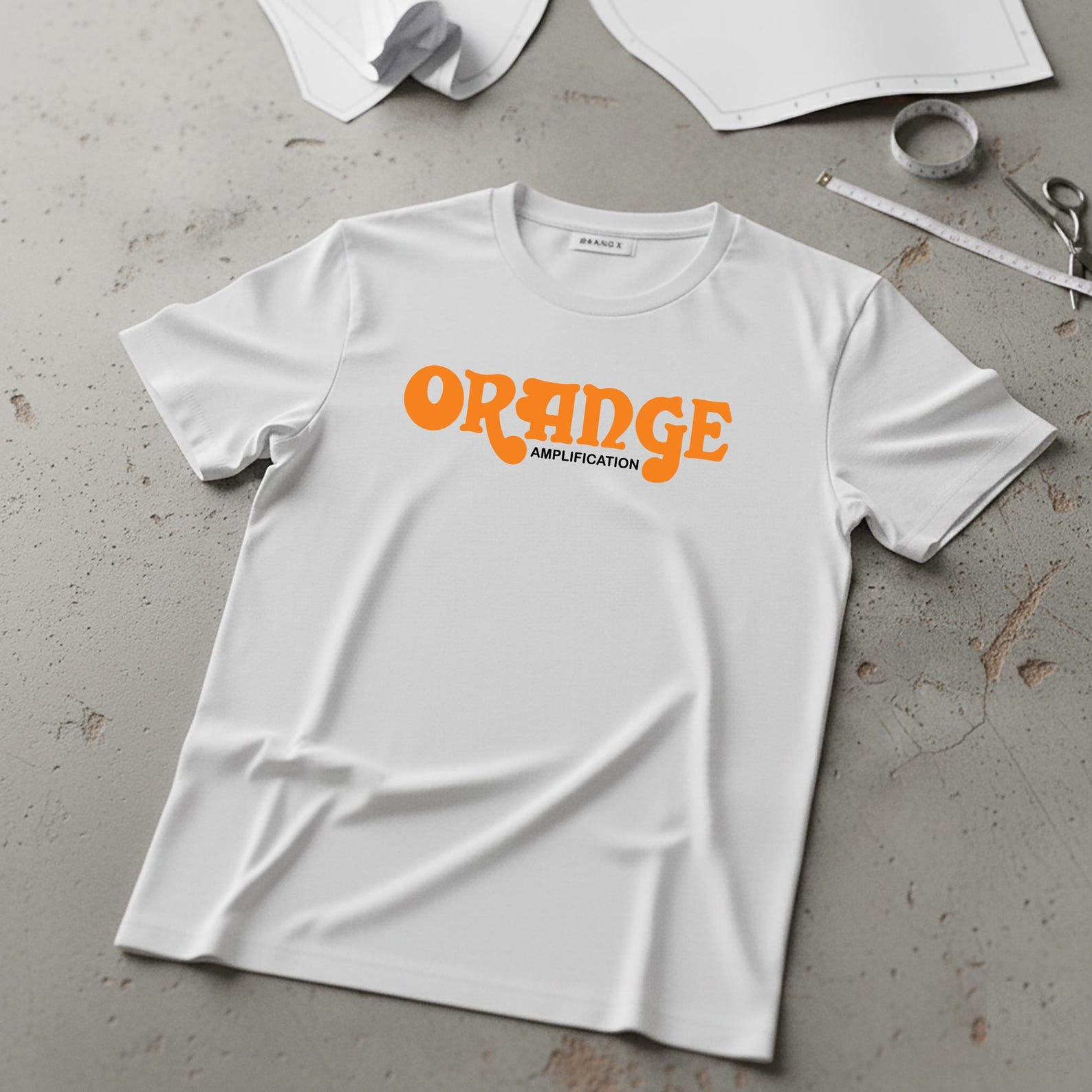 Orange Amplification Logo T-Shirt, Vintage Music Rock Tee, Unisex Streetwear S