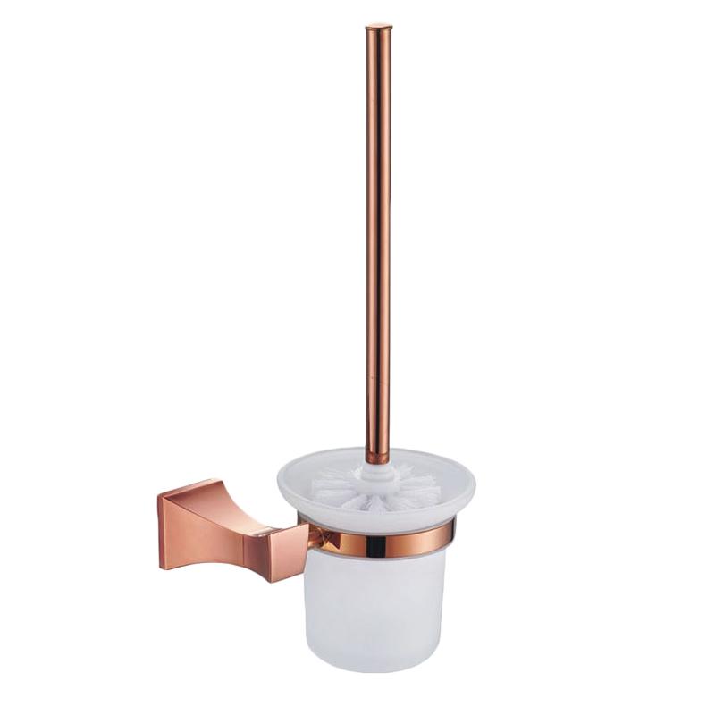 Square Paper Holder Robe Hook Towel Bar Ring Glass Rack Soap Holder Toilet Brush Holder Tumbler Rose Gold Bathroom Accessories