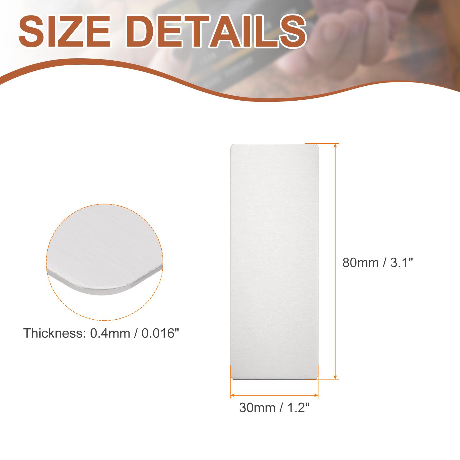 

5/10Pcs 0.4mm Thickness Metal Business Cards 201 Stainless Steel Brushed Laser Engrave DIY Cards Custom Blank CNC Engrave Sheet (as the picture,5Pcs)