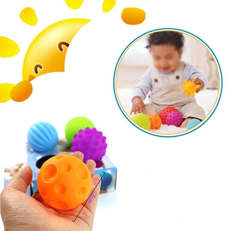 6pcs Baby Soft Massage Sensory Development Puzzle Ball Sound Toys For Infants