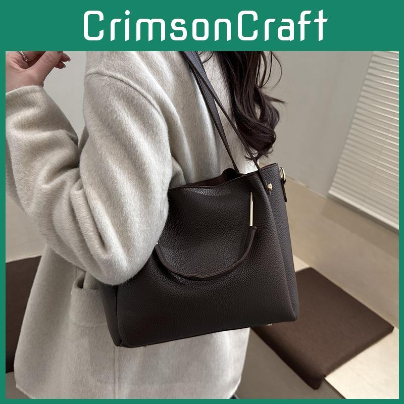 Street Style Large Pu Bucket Bag With Magnetic Closure For Casual Daily Use