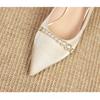 Französisch spitz hochzeit schuhe starke ferse braut schuhe frauen nische neue perle high heels brautjungfer schuhe der einzelnen schuhe