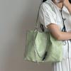 New In Women's Green Leather Underarm Shoulder Bags Fashion Large Capacity Tote Bags Commuter Big Shopper Bags Female Handbags