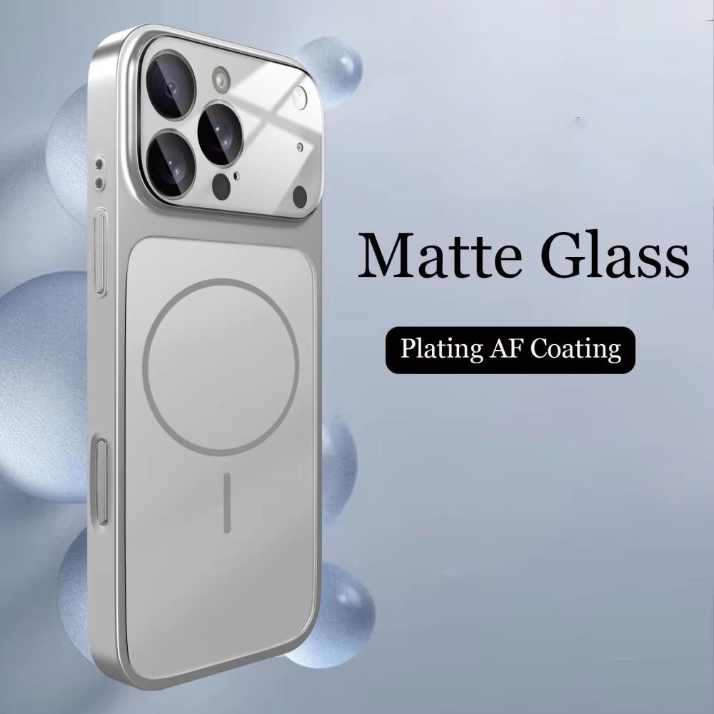 

Glass Nano Matte Magnetic Phone Cases For iPhone 17 Pro Max Air 11 12 15 14 13 16 Pro For Magsafe Wireless Charging Cover iPhone Air