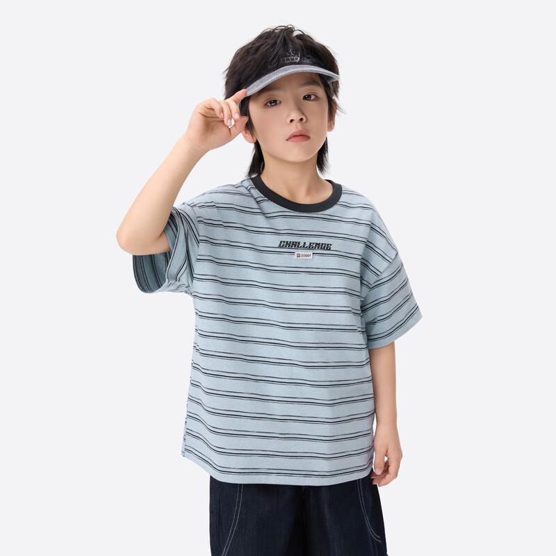 Boys' Striped Letter Print Short Sleeve T-Shirt