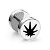 1Pc Punk Black Stainless Steel Round Stud Earrings Women Men Gothic Tunnel Barbell Dumbbell Earings Ear Piercing Zircon Gifts