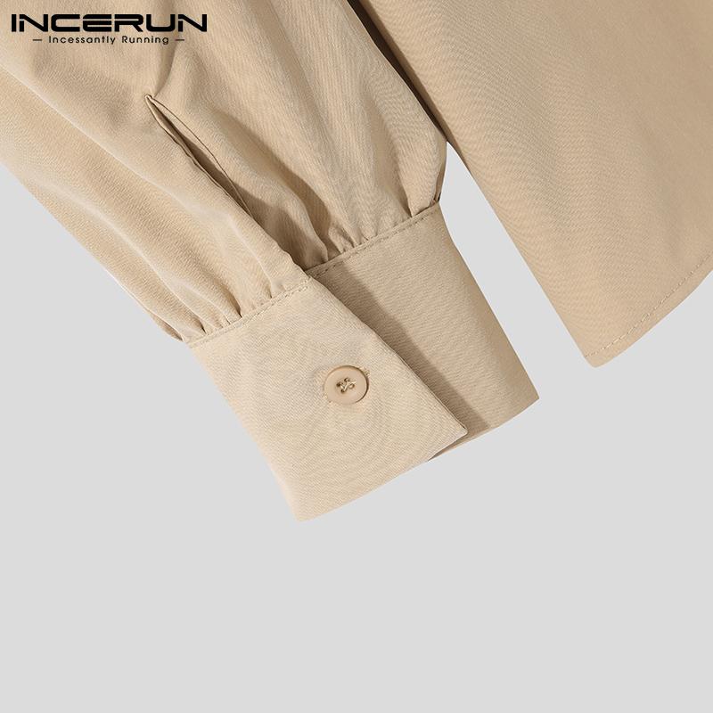 INCERUN Herren Frühling Krawatten Casual Loose Shirts Übergröße