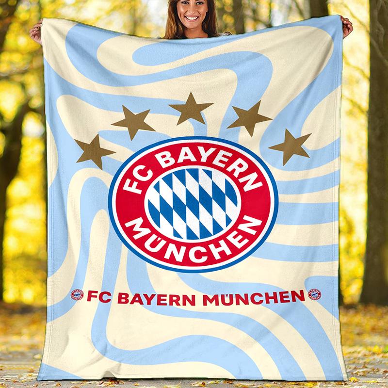 1pc B-Bayern Munich (5) Theme Blanket - Digital Print, Polyester, Cozy for All Seasons, Perfect for Outdoor, and Travel