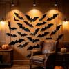 Indoor Halloween Bat Sticker Set, 111 Black 3D Flying Cutouts Sticker for Entryway, Glass Panels, Room Sections and Shop Display Use IndoorsSticker