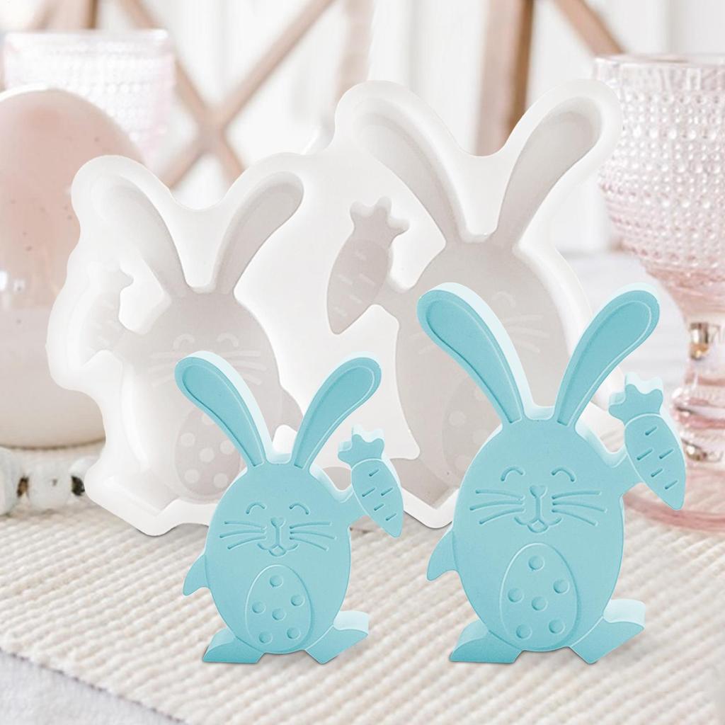 Osterhasenform Niedliche Antihaft-Silikonfiguren Osterhasenform für Feiertags-Geburtstagsfeier Büros Heimzimmer Schreibtisch Desktop
