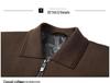 Men's Warm Lapel Duck Down Jacket - Tencel Knit Patchwork for Middle-Aged and Young