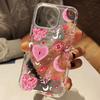 Pink Heart Evil Eye Pattern Floral Clear Phone Case For iPhone 17 16 15 14 11 12 13 Pro Max 14 15 Plus XS X XR Air Soft Cover