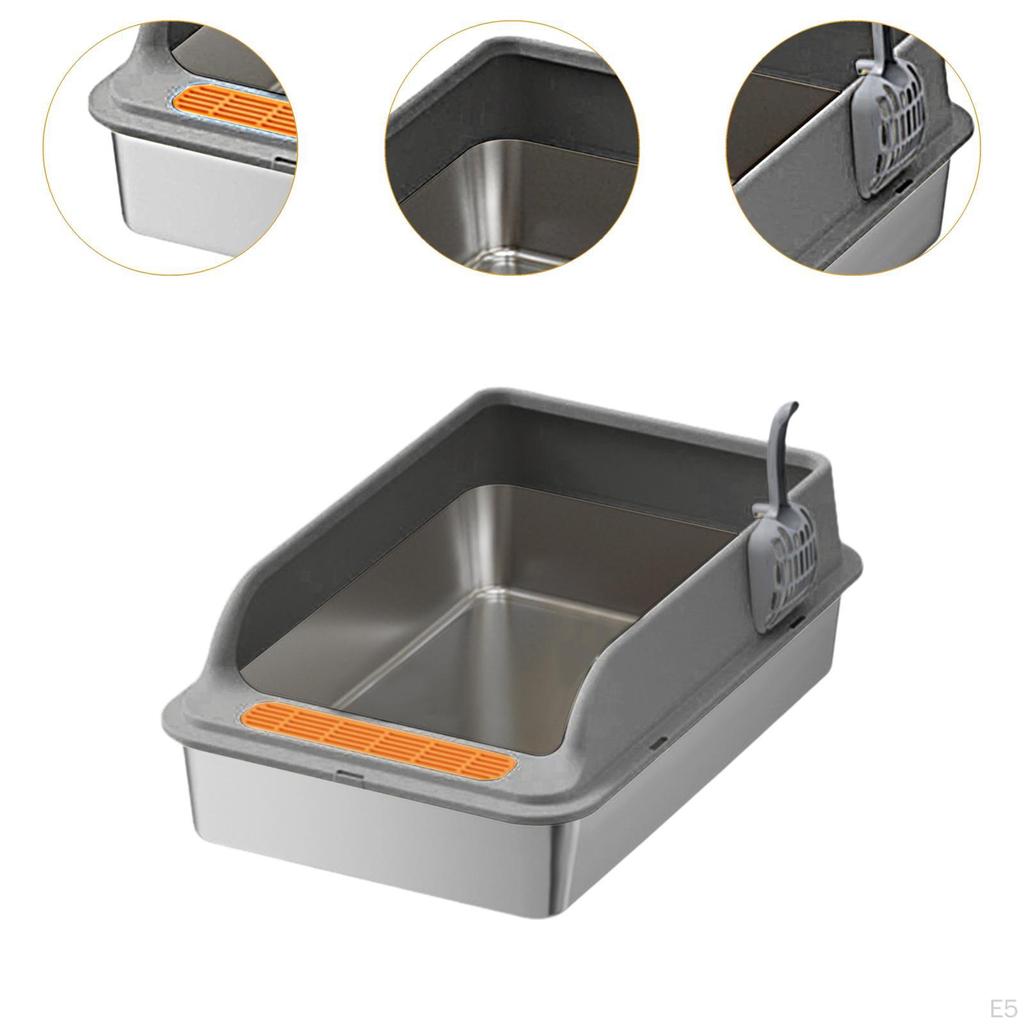 Cat Litter Box Kitty Pan Open Top Portable for Small and Large Cats,Cat Bedpan,Anti Splashing