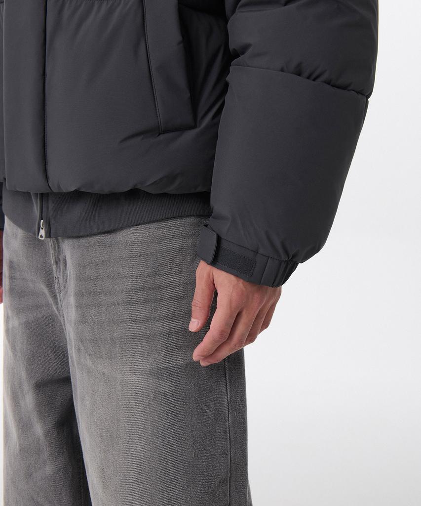 Musinsa Standard Daily Puffer Hooded Short Padded Jacket [Dark Gray]