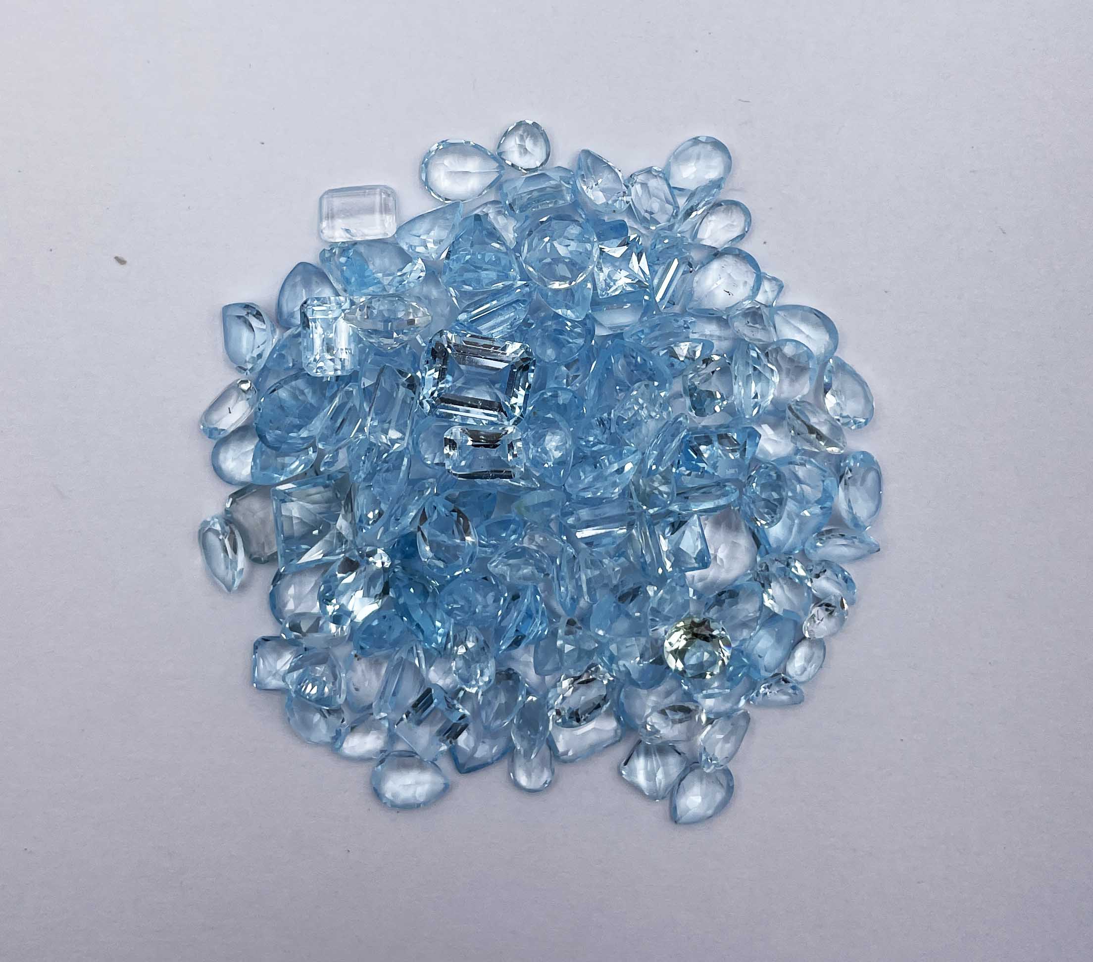 Natural Sky BLue Topaz Mix Shape Cut Loose Gemstone Lot 15-20 Pcs 50 CT For Jewelry Making небесно-голубой