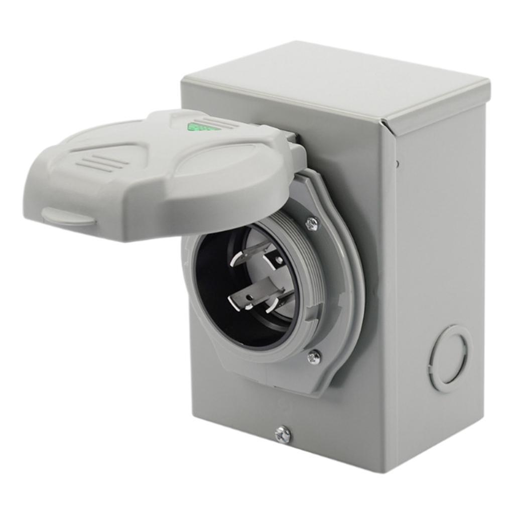 RV Power Outlet Panel Box Electrical Receptacle Panel 50Amp NEMA 14 50R