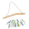 Sea Glass Driftwood Wind Chime Hand Crafted Natural Hanging for Beach Ocean Enthusiast