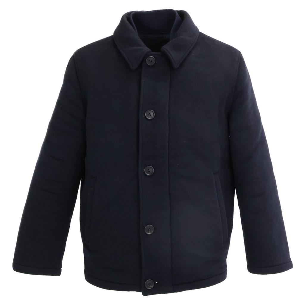 PRADA [Good condition/Domestic regular/24 year old] SGC870 cashmere blend with quilted liner coat 46 NavyUsed