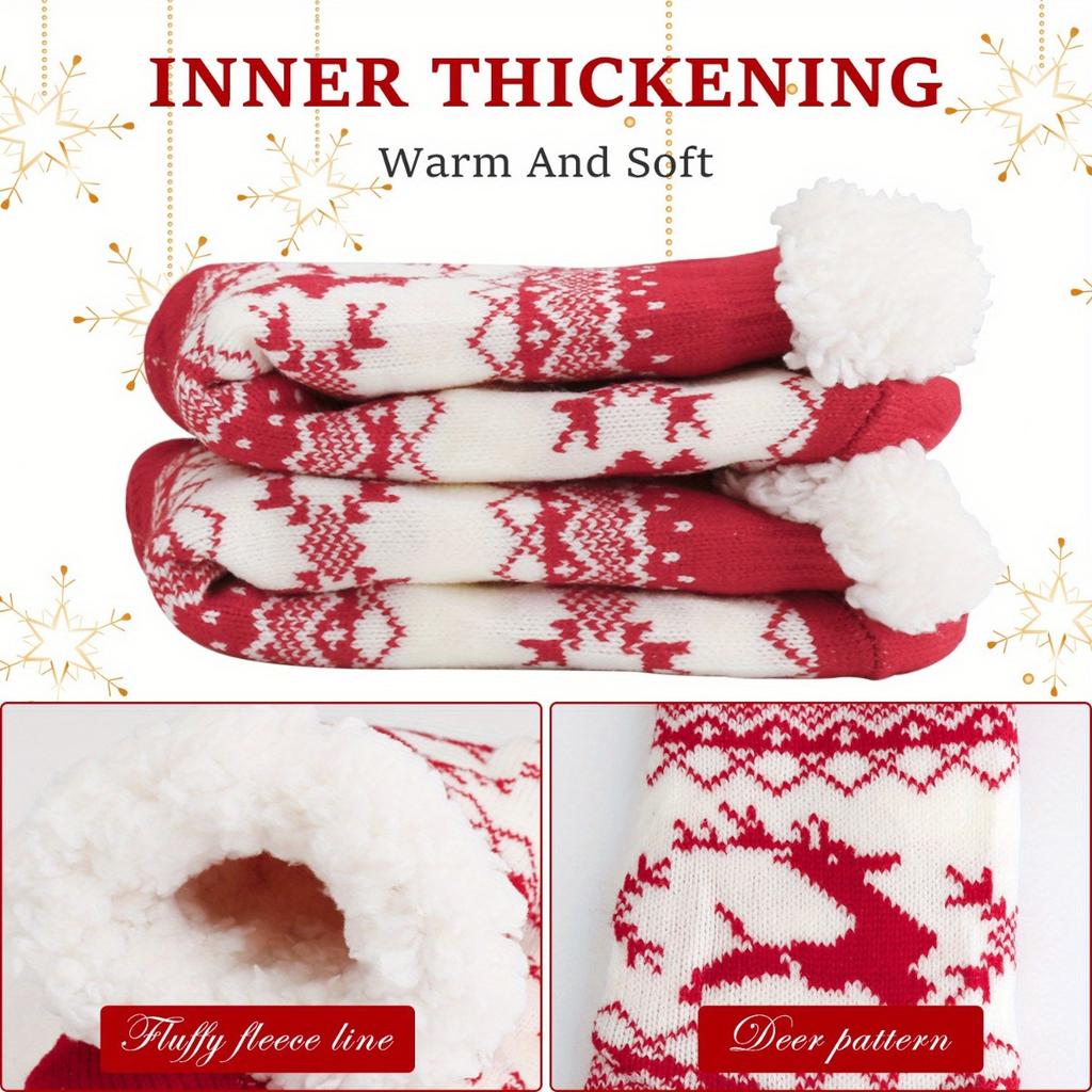 high qualityCozy Fuzzy Slipper Socks for Women - Non-Slip, Thick Lined Winter Warmth, Unique Pattern, Machine Washable - Perfect Christmas Gift,