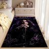 Pop Culture Area Rug, Ozzy Osbourne Purple Lightning Cross Skull Poster, Man Cave Decor, Non-Slip Mat