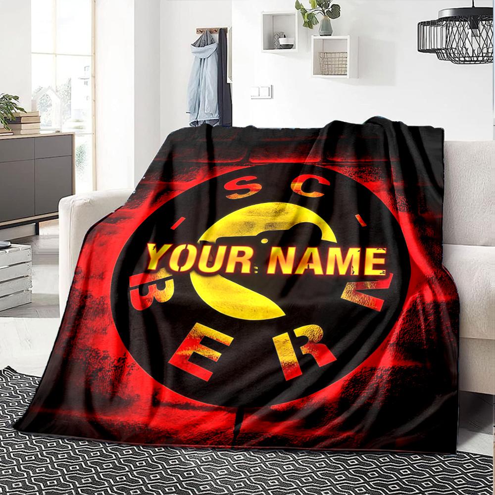1PC Sc Bern Custom Name Patterned Flannel Blanket Suitable For All Seasons For Home Decor Warmth And Comfort Gifts Holiday Present