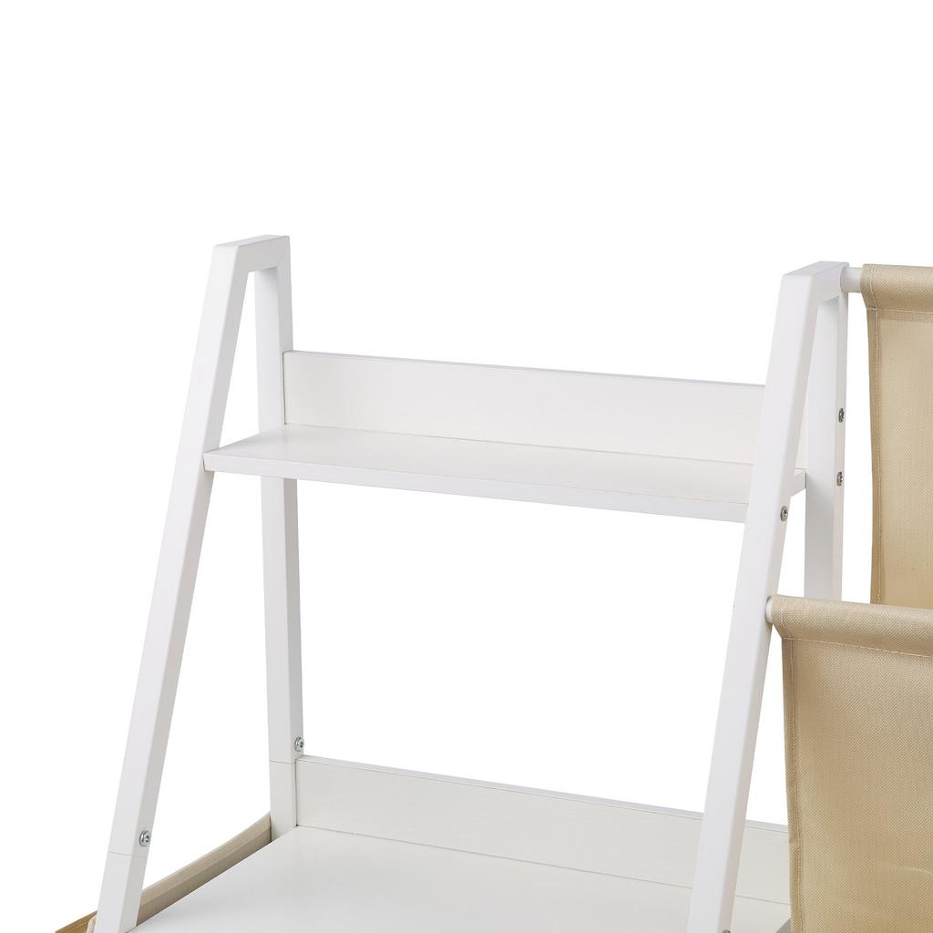VEVOR 3-Tier Kids Bookshelf, Toy Storage Organizer for Toddler, Book Shelf for Kids Rooms with Sling Book Rack and Storage Bag