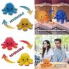 Soft And Adorable Double-sided Flip Reversible Octopus Plush Toy For Kids