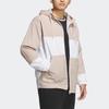 adidas neo Logo Print Color-Block Zip-Up Hoodie Jacket for Men, Gray-Brown