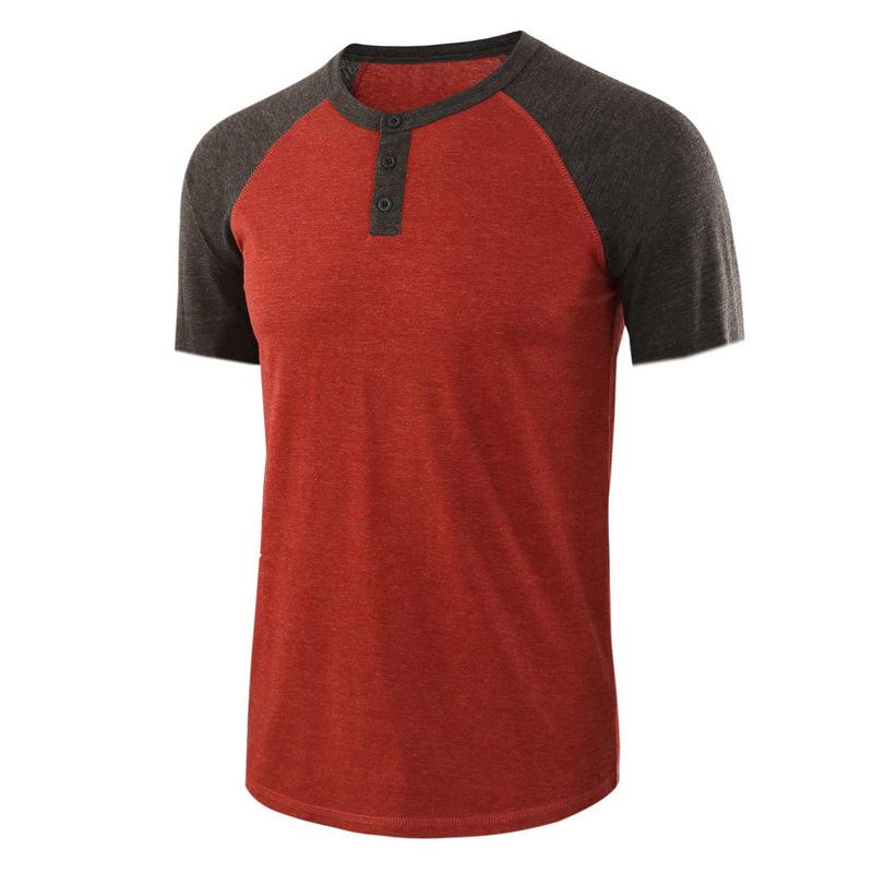 Short Sleeve T-Shirt Men'S, Large Size Custom Casual Loose Henry T-Shirt
