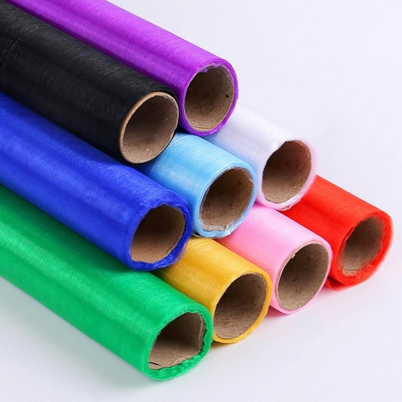 Tulle Roll Floral Wrapping Mesh Flower Bouquet Gift Packaging Supplies Gauze Curtain Roll for Wedding Party Background