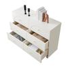 Kommode mit 6 Schubladen – Weiße Kommode mit Tür und Schubladen für Wohnzimmer und Schlafzimmer, Maße: H82/B120/T40 cm