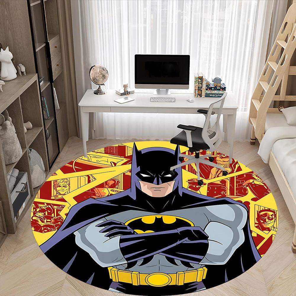 1 alfombra redonda para oficina Batman, debajo de sillas de oficina, dormitorio, sala de estar, decoración del hogar, decoración de habitación, disponible en varios tamaños