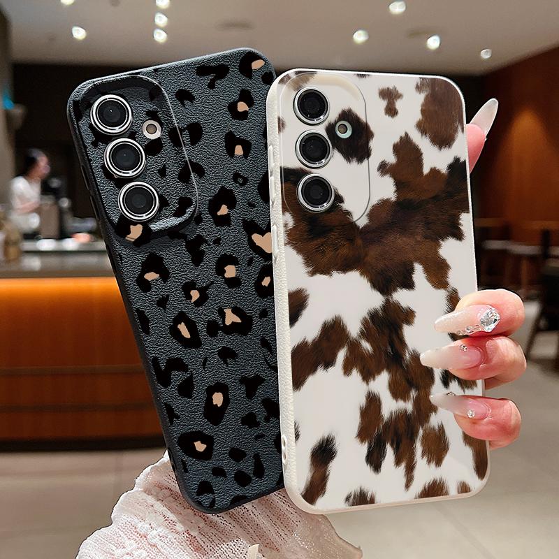 Leopard Printed TPU Phone Case For Samsung Galaxy S26 S25 S24 S23 Ultra S22 Plus S25 FE Edge Soft Silicone Leather Texture Cover