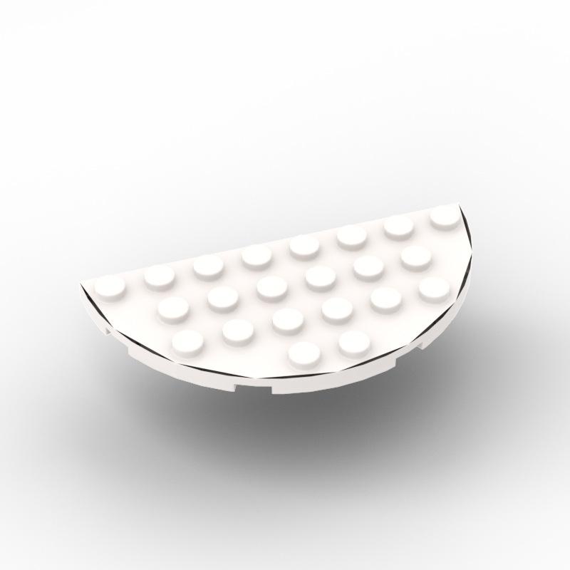 40pcs MOC Parts 22888 Plate Round Half Corner 4 x 8 Compatible Bricks DIY Assmble Building Blocks Particle Kid Brain Toy Gift