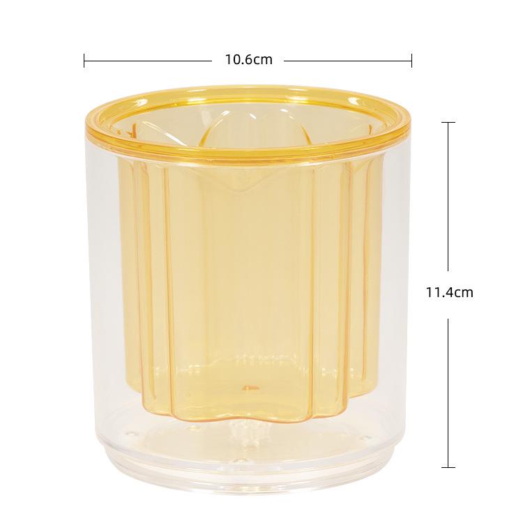 Multifunctional Rotating Transparent Round Cartoon Pen Holder for Desktop