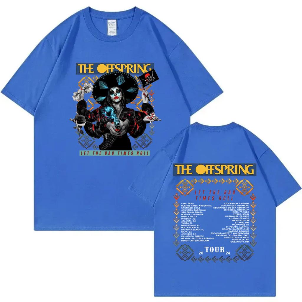 The Offspring Bands Let The Bad Times Roll 2024 Graphic T Shirts Fashion Rock Retro T-shirt Unisex Casual 100% Cotton T-shirts