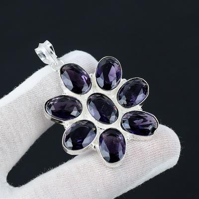 Amethyst Gemstone Silver Antique Pendant, 925 Sterling Silver Pendant, Silver Amethyst Jewelry, Amethyst Gemstone, Handmade Pendant For Gift