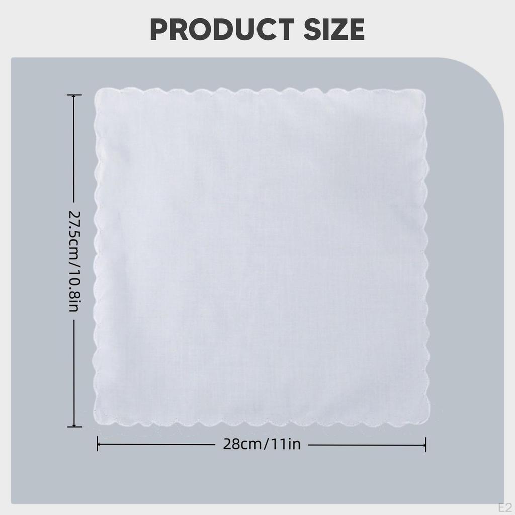 6 Pieces White Handkerchiefs for Women Premium Towel Suit Handkerchief Prom