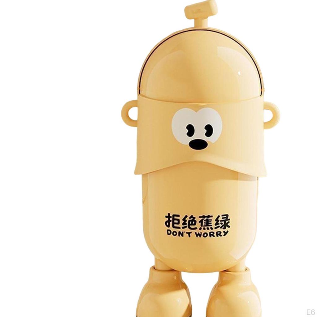 Trash Can Garbage Container Cute Waste Bin Standing Wastebasket with Flip Lid for Kitchen Study Room
