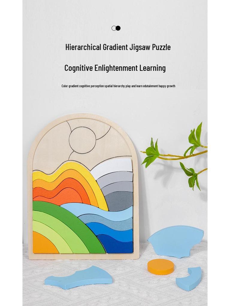 Drewniane puzzle 3D z kreskówkowymi zwierzętami - Wczesna edukacja i trening koncentracji dla dzieci