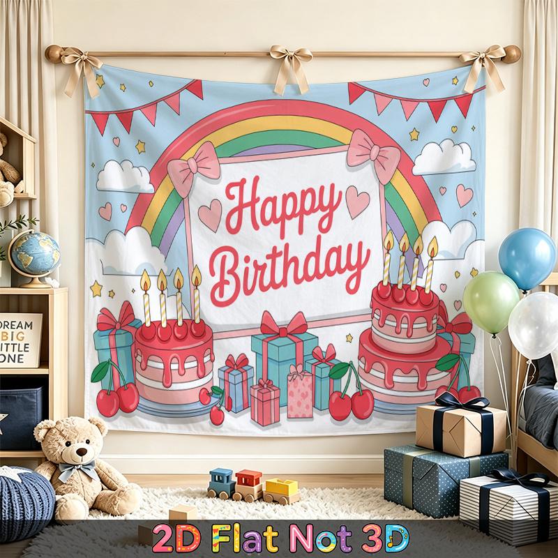 Rainbow Party Backdrop 1pc - Polyester Background