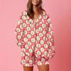 European and American Women's Clothing Autumn and Winter Christmas Long-sleeved Shirt Shorts Pajamas Set Women's Long Sleeves